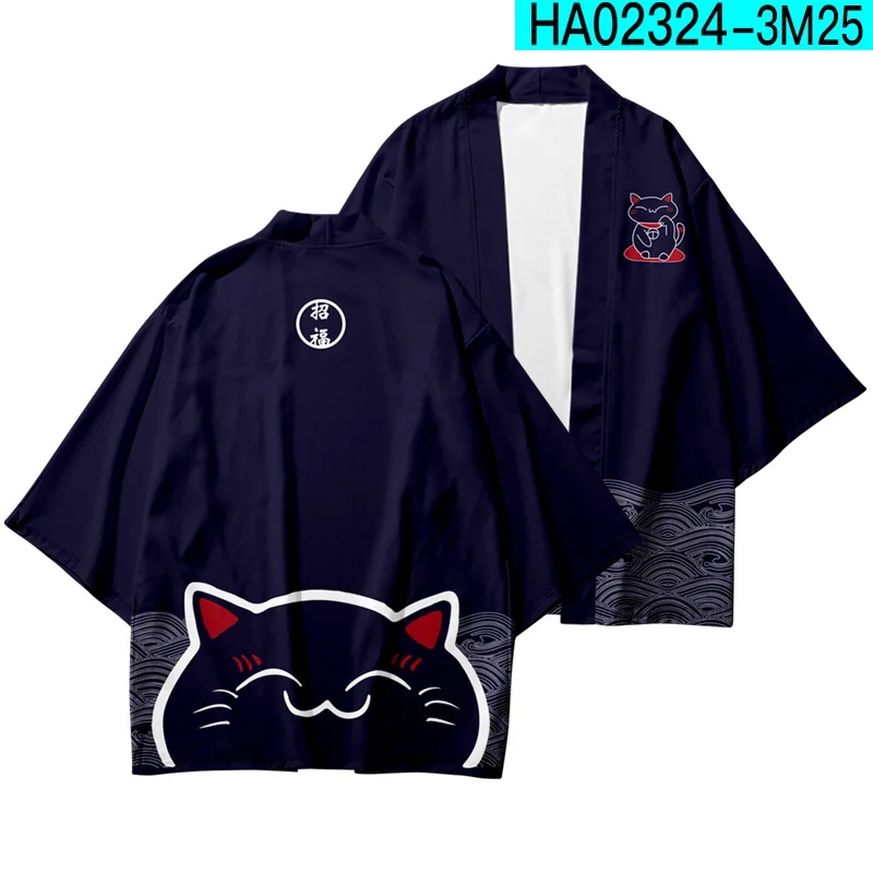 Кимоно женское летнее в японском стиле милый кардиган с изображением собаки и
