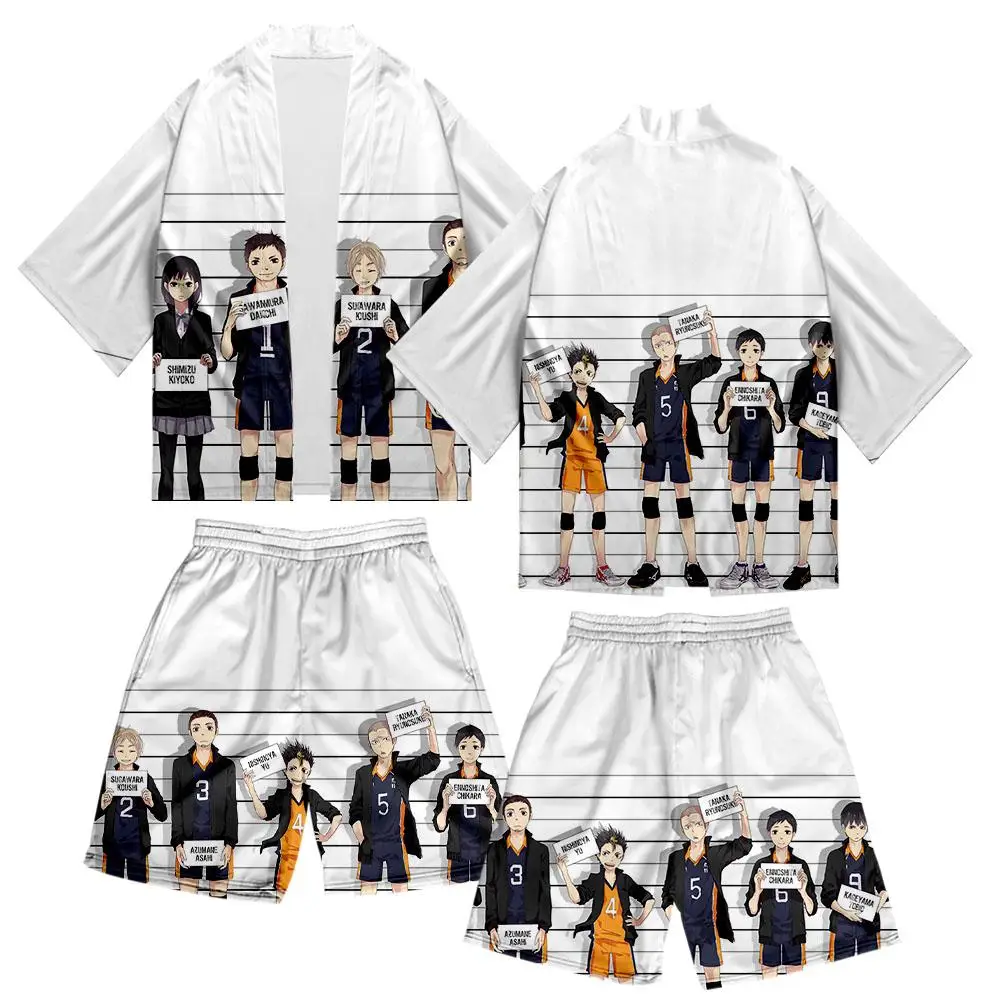 Новый сезон Haikyu! Летние японские кимоно и штаны в стиле Харадзюку комплект с