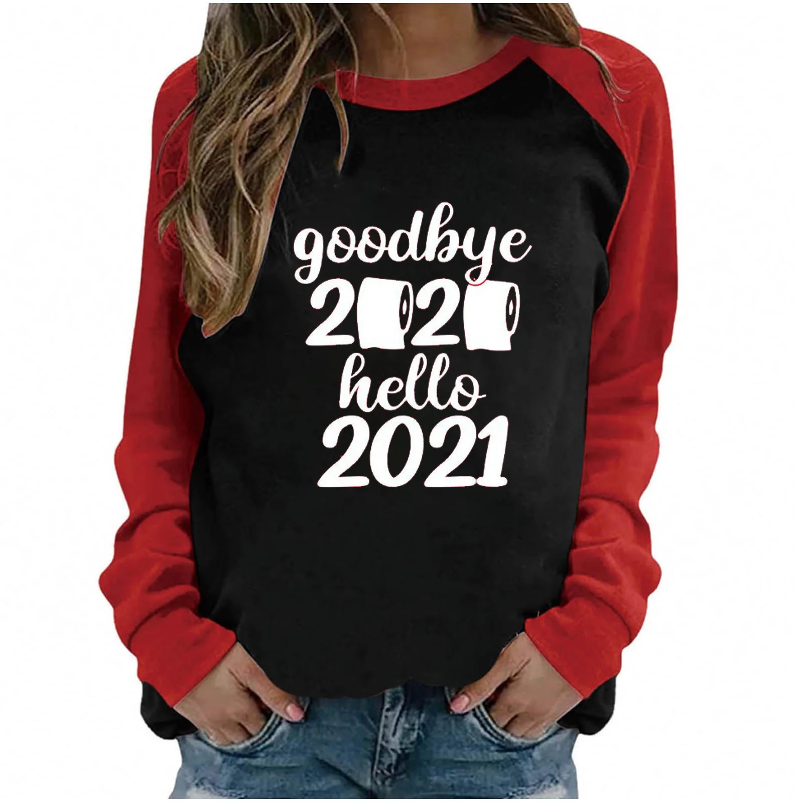 

Female Adults Letter Print Round Collar Long Sleeve T-Shirt Pullover Casual Sweatshirts for Spring Fall