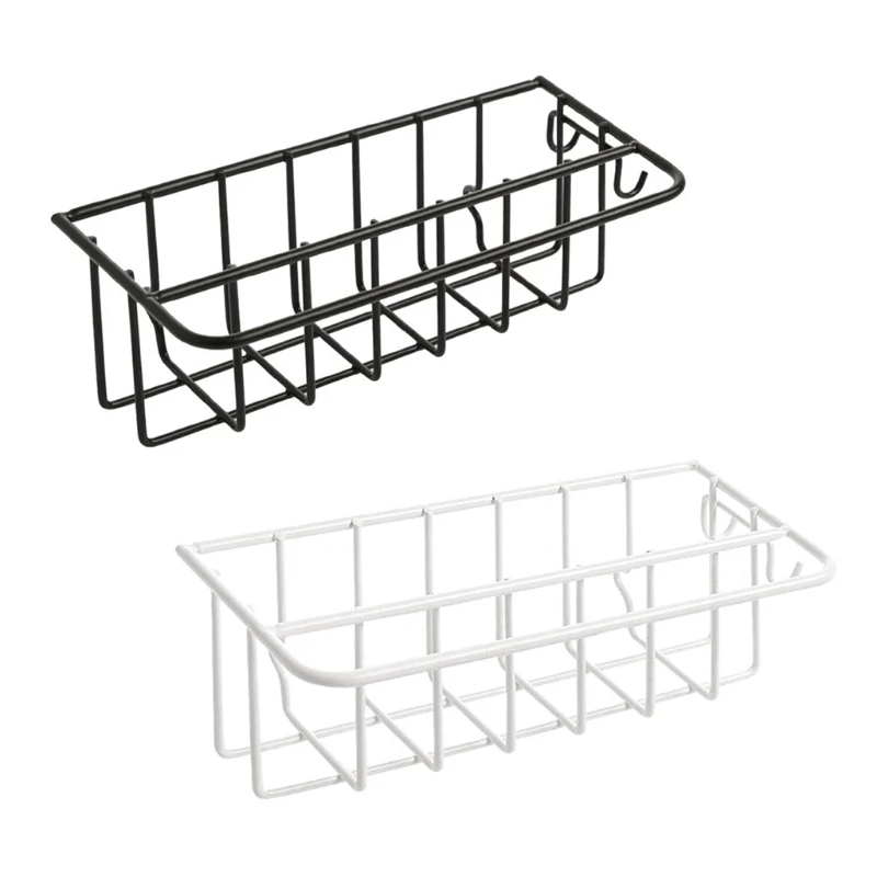 

Kitchen Sink Sponge Storage Holder Self Adhesive Pool Rag Draining Shelf Wall Mounted Wrought Iron Sink Rack 28GF