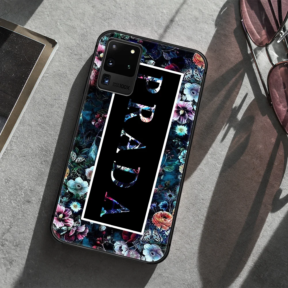 

Italian luxury brand Phone Case Cover Hull For Samsung Galaxy S 7 8 9 10 e 20 FE edge uitra plus Note 9 10 20 black Funda Pretty