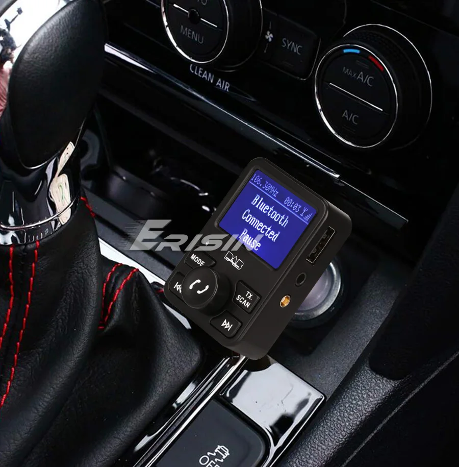 Erisin ES367 автомобильное радио стерео DAB+ цифровой приемник Bluetooth USB зарядное устройство дуплексный MP3 A2DP RDS