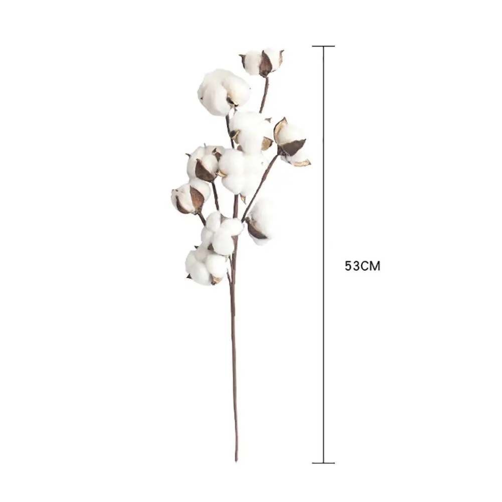 

Fake Cotton Flower New Faux Naturally Pure Dried Artificial White Plants Floral Branch Home Wedding Decor DIY High Quality Hot