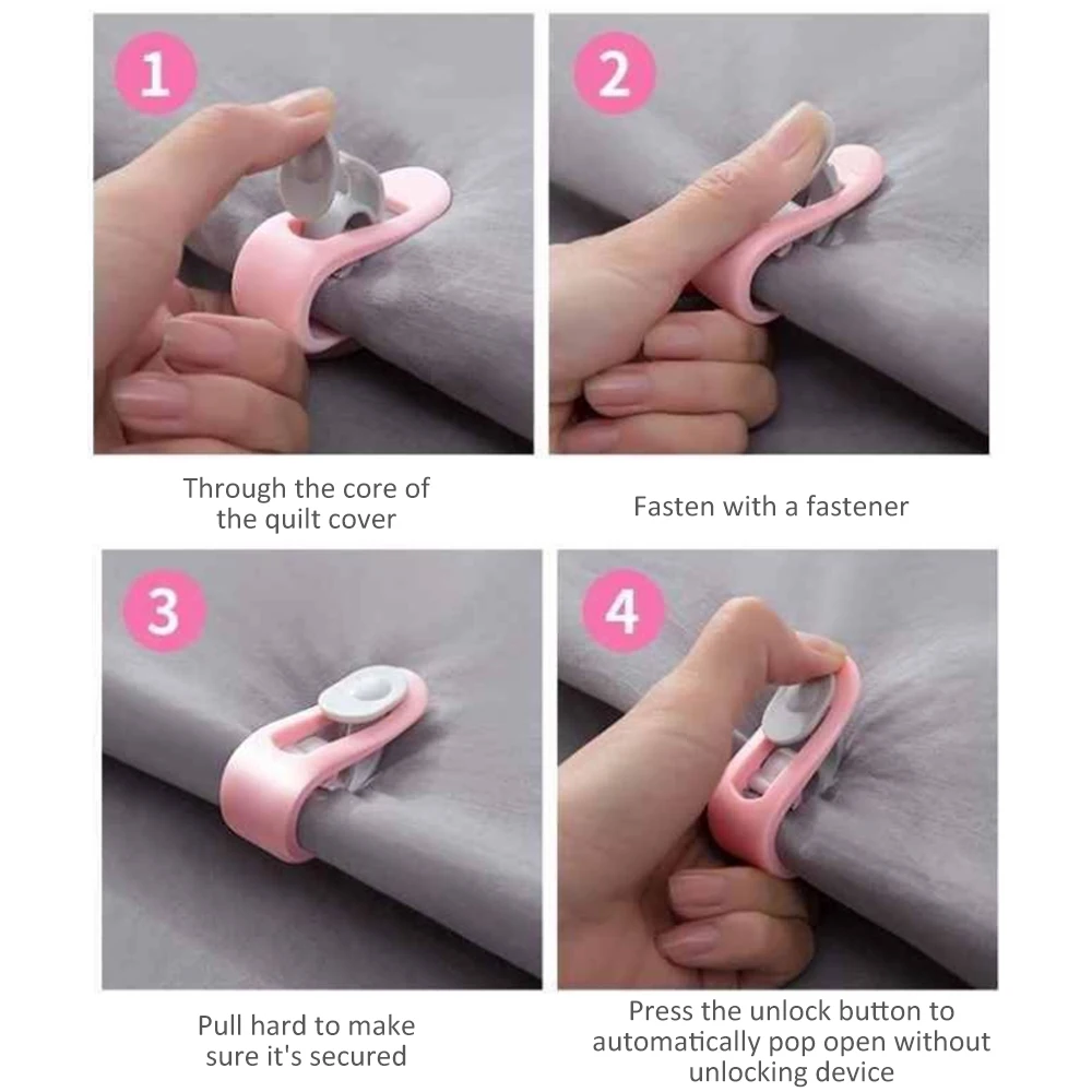 

6 Pcs/Set Comforter Cover Clips Gripper Blankets Fastener Clip Bed Sheet Holders Non-Slip Duvet Cover Clamp Fastener