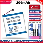 Аккумулятор LOSONCOER 200 мАч 361-00117-00 для смарт-часов GARMIN Forerunner 35, запасная часть аккумулятора