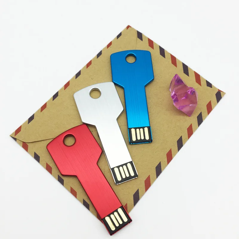 

usb flash drive 16gb key shape pendrive 32gb waterproof usb stick 2.0 metal pen drive 64gb 4gb 8gb 128gb gift Custom Free print