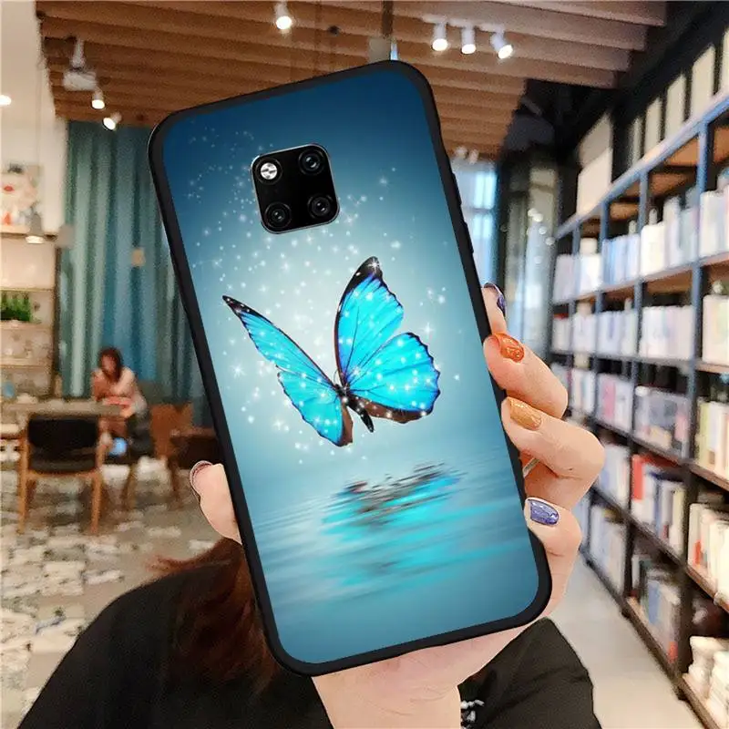 

Butterfly shiny art animal cute flower Phone Case For Huawei Mate 9 10 20 Pro lite 20x nova 3e P10 plus P20 Pro Honor10 lite