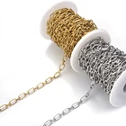 2 метра, нержавеющая сталь, золотой цвет, Rolo, кабельные цепи, тяжелый шик, цепь, подходит для ожерелья, браслет, изготовление ювелирных изделий, DIY Аксессуары