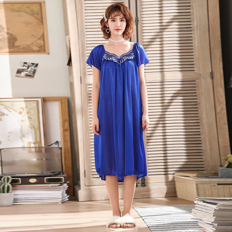 

Women Sleepwear Lingerie Nightgown Night Gown Sexy Ice Silk Set Sleep Wear Sleepwear Women