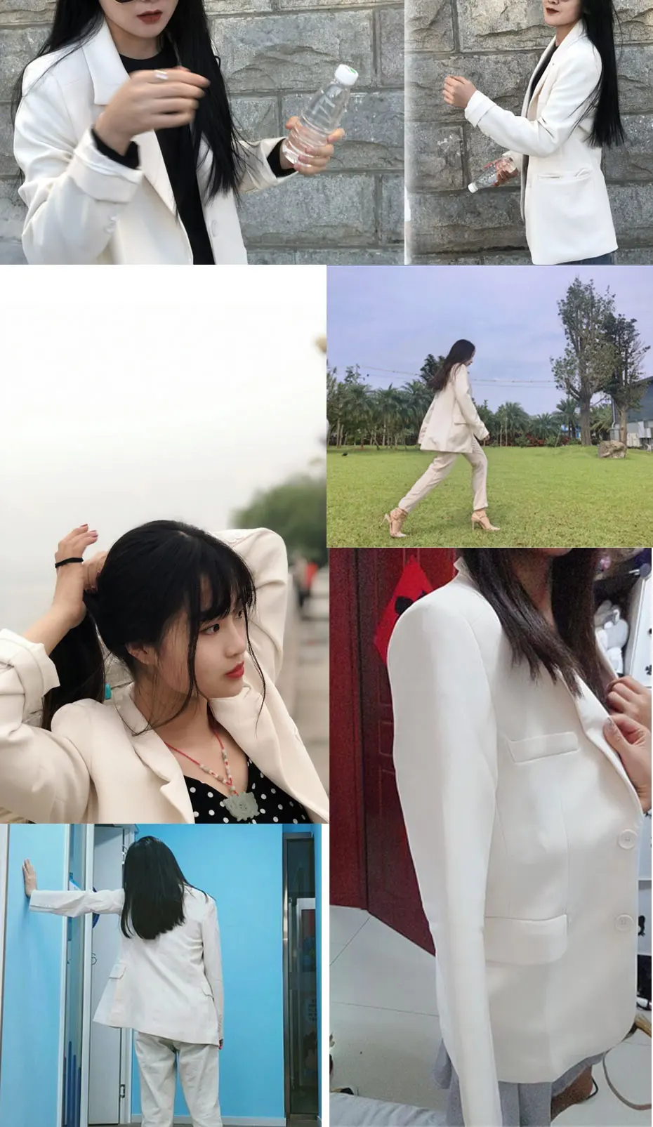 Casual Solid White Blazer Long Sleeve Women Blazers and Jackets Notched blazer mujer blaser feminino Suits Coats Female
