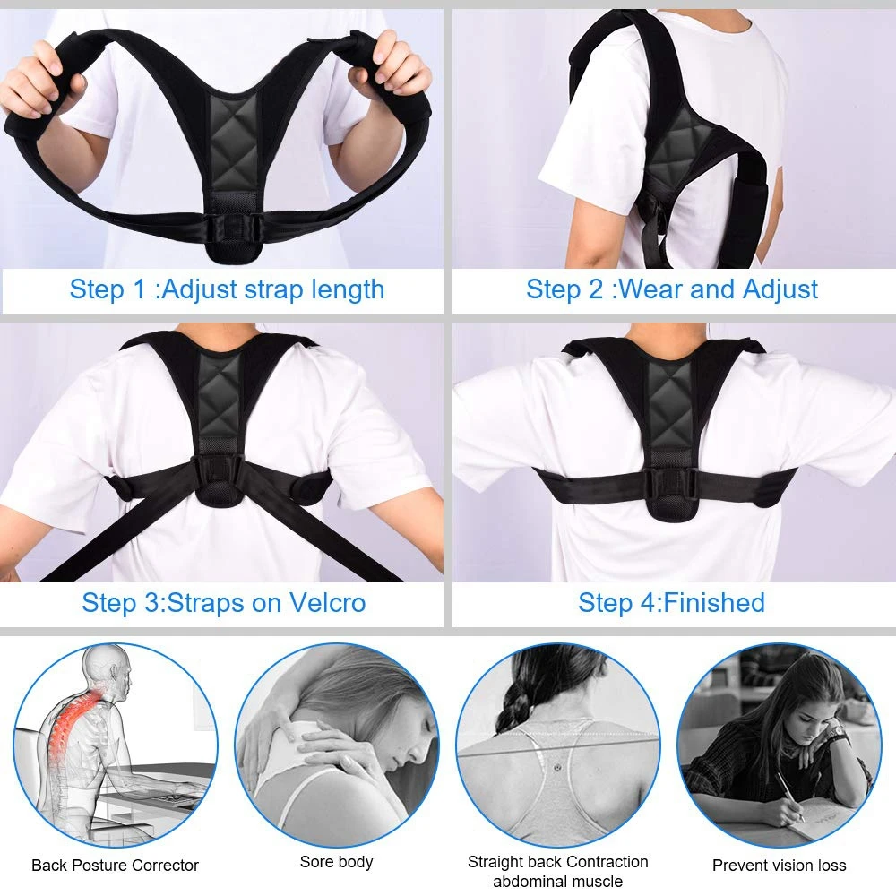 Корректор осанки для мужчин и женщин выпрямитель спины поддерживающий пояс