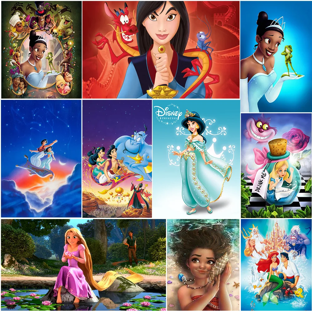 

Disney Princess Series 5D DIY Diamond Painting Aladdin Magic Lamp/Mulan Cross Stitch Kit Mosaic Embroidery Decorative Painting