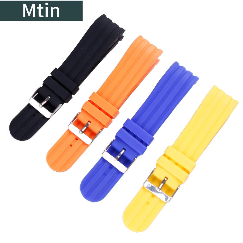 

24mm pin buckle silicone strap men's watch accessories for IWC outdoor sports waterproof rubber strap watch chain tools