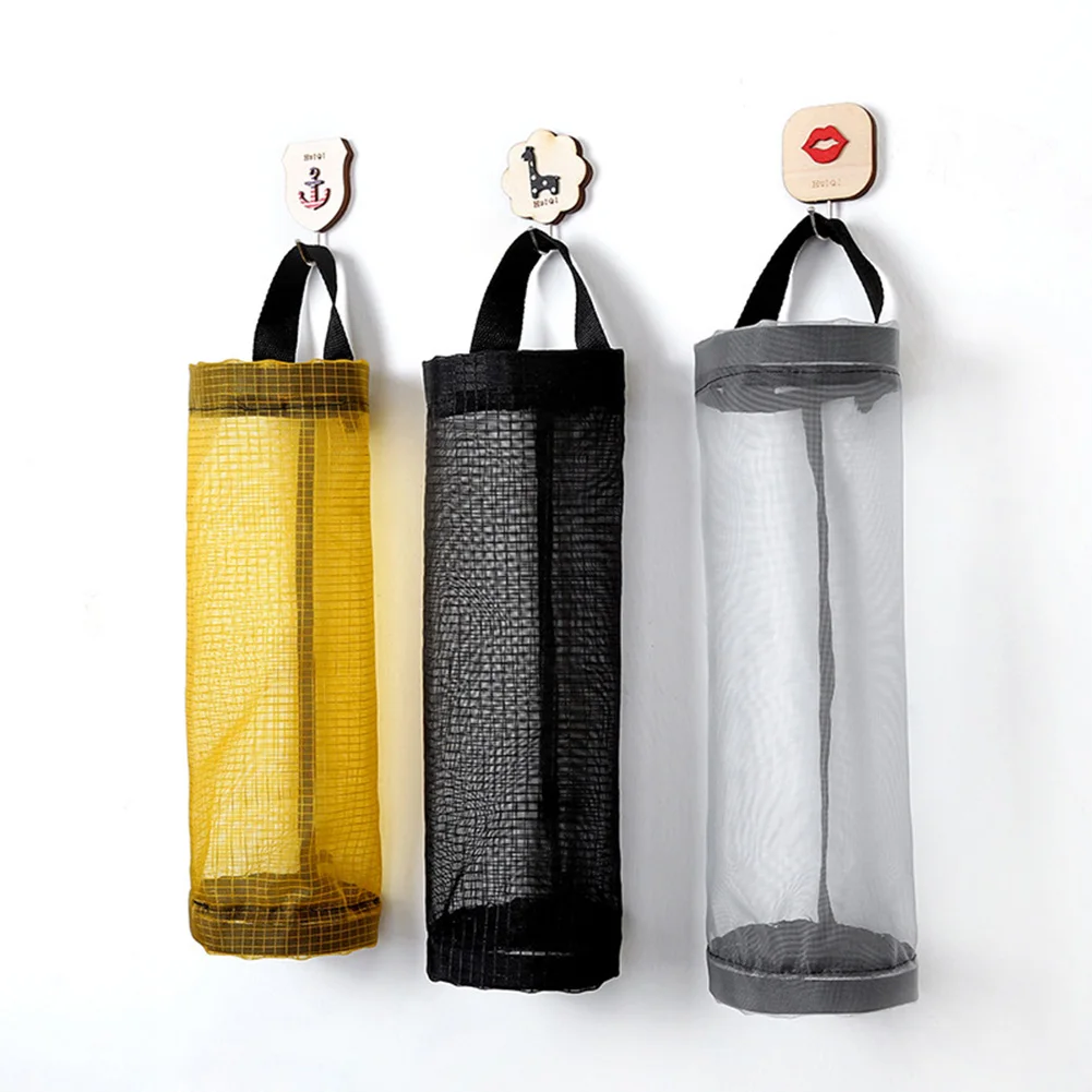 

Hot 2 Packs Plastic Bag Holder Mesh Hanging Storage Dispensers Folding Hanging Storage Bag Trash Bags Holder Organizer for Home