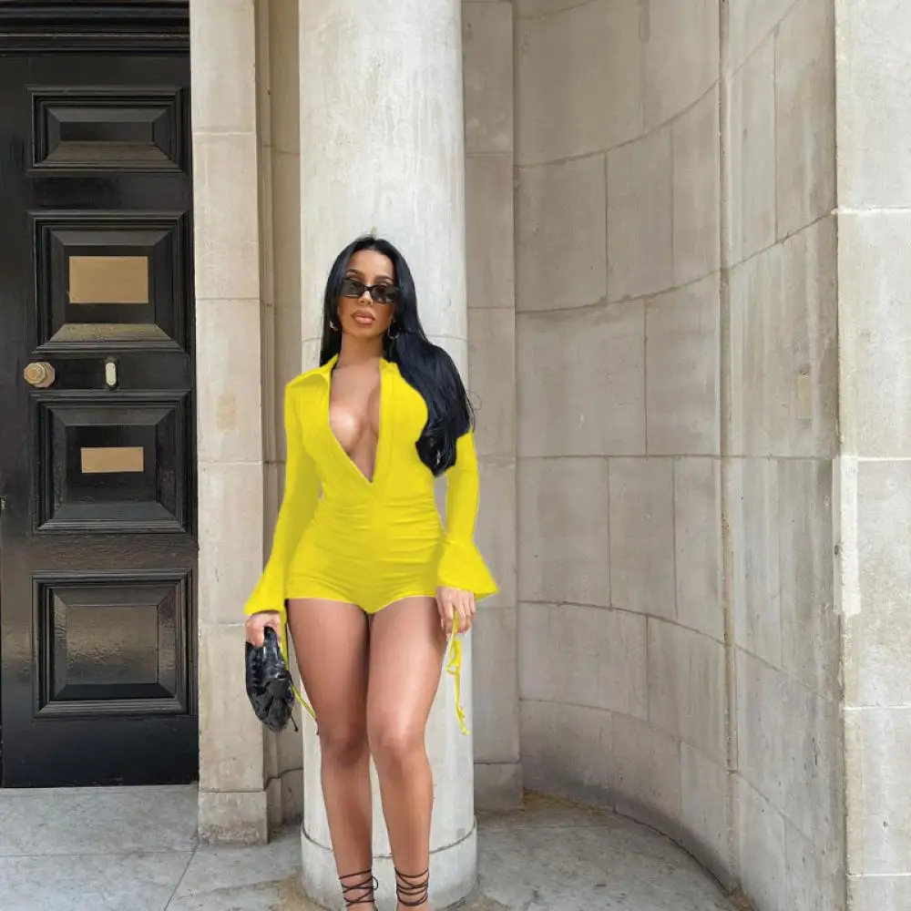 Женский Повседневный Комбинезон однотонный плиссированный комбинезон с