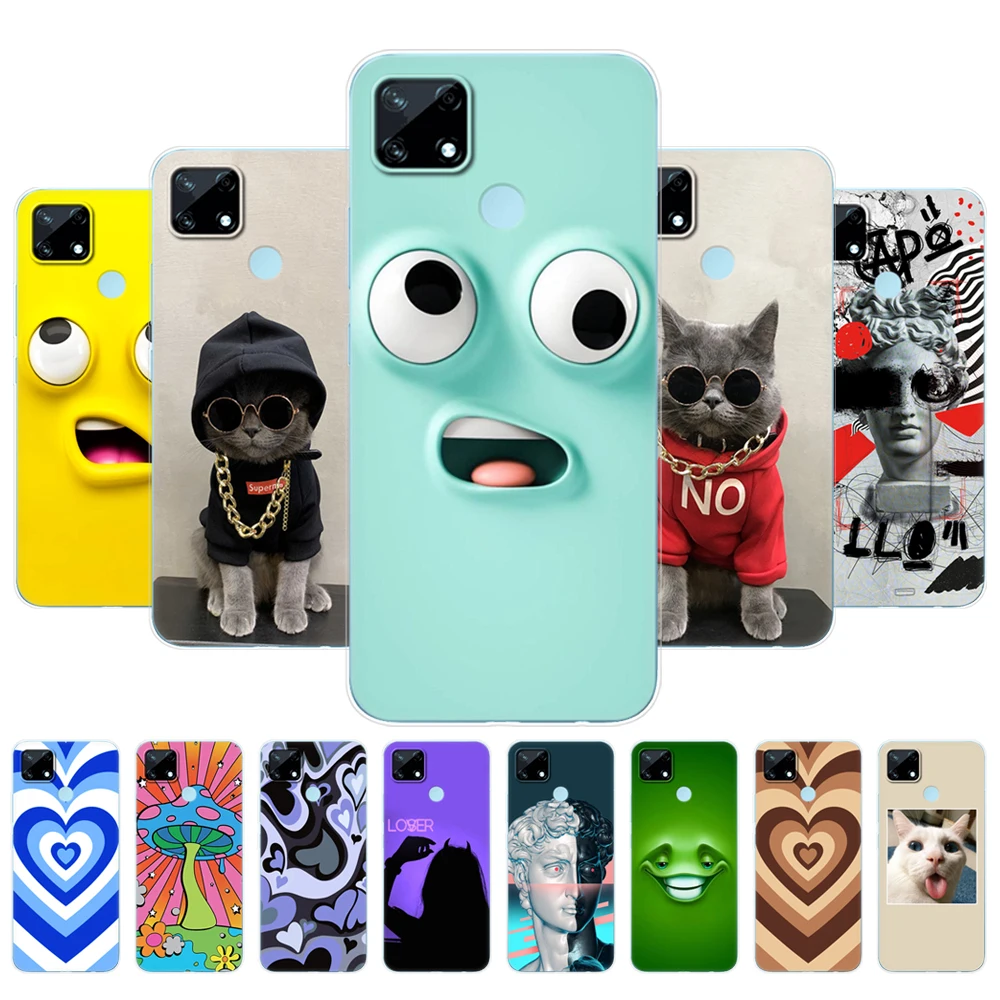 for realme c12 c25 c25s 7i global case silicon back cover for realme narzo 20 30a phone case tpu soft bumper funda coque etui free global shipping
