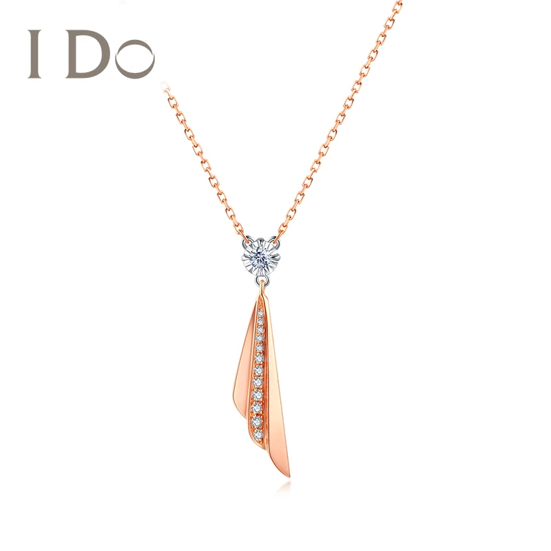 

I Do Wings Series 18k Gold Natural Genuine Diamond Fine Jewelry Angel Wing Necklaces for Women Pendant Jewelry Gifts