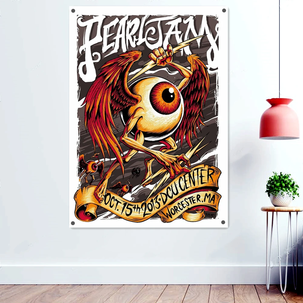 

Heavy Metal Artwork Banners Wall Art Scary Bloody Background Wallpaper Flags Death Art Tattoos Rock Band Posters Home Decoration