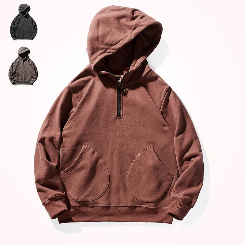 

Winter New 520g Heavyweight Couples Hooded Hoodies for Men's Fashion Long Sleeved Thickened Plus Velvet Loose Casual Sportwear