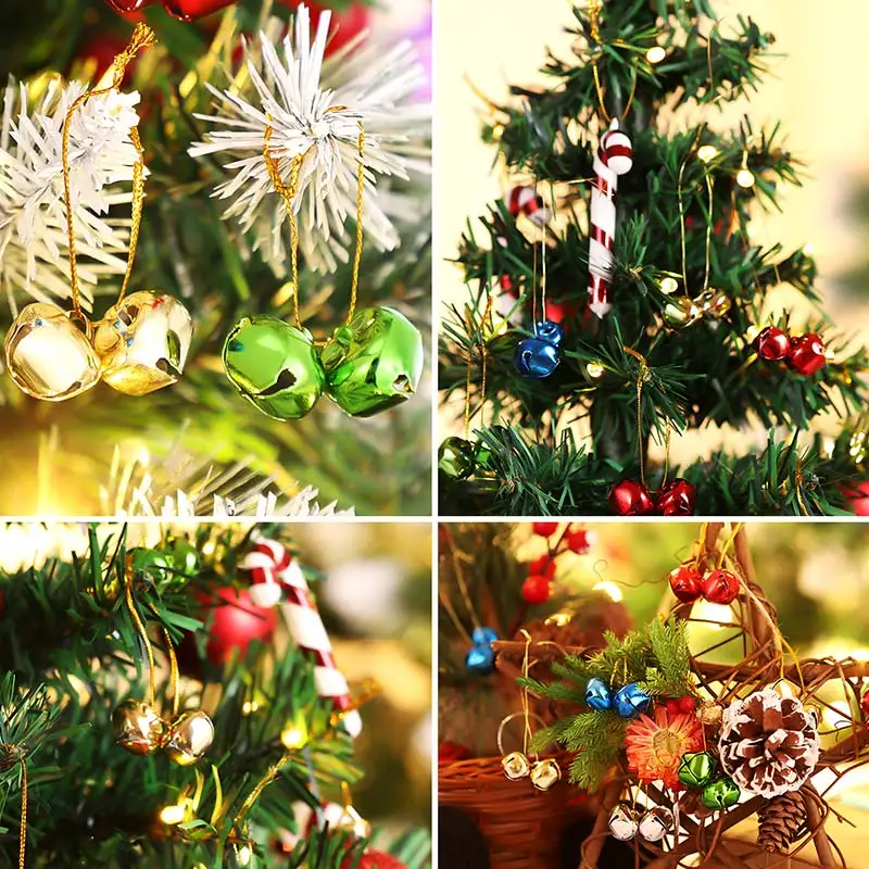 150 шт. милые мини-украшения для рождественской елки крест подвеска-колокольчик