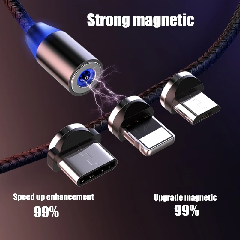 Магнитный USB кабель для зарядки и передачи данных для type-C IOS iPhone Android Micro USB кабель для быстрой зарядки и синхронизации данных для смартфонов