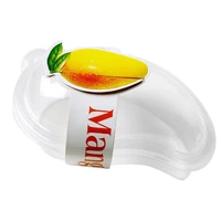 50pcs creative mango shape disposable dessert cake plastic cup diy cake cream mousse packaging box with clear cover
