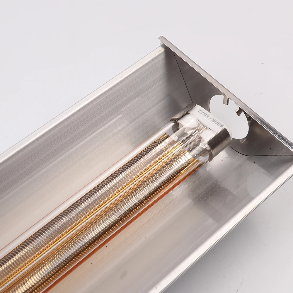 800W Infrared Heat Halogen Bulb Lamp Gold Double Paint Curing with Lampshade | Лампы и освещение