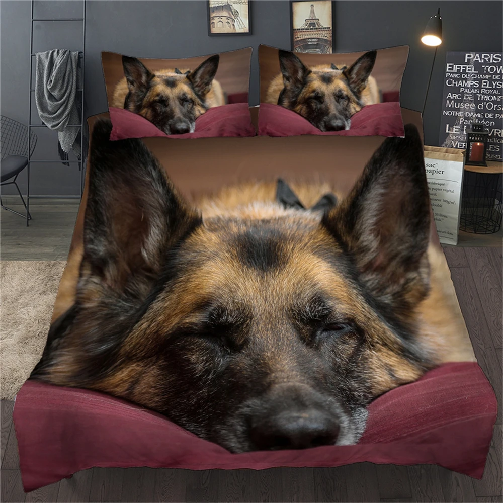 

Black Back Collie Bedding Set Queen Size Animal Duvet Cover Set Microfiber Polyester Bedclothes Shepherd Dog Comforter Cover