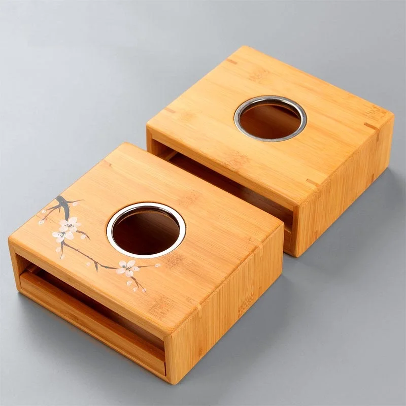 Mini Bamboo Candle Warm Tea Base Teapot Storage Rack Chinese Style Maker Set Stove with Candlestick Holders Accessories | Дом и сад