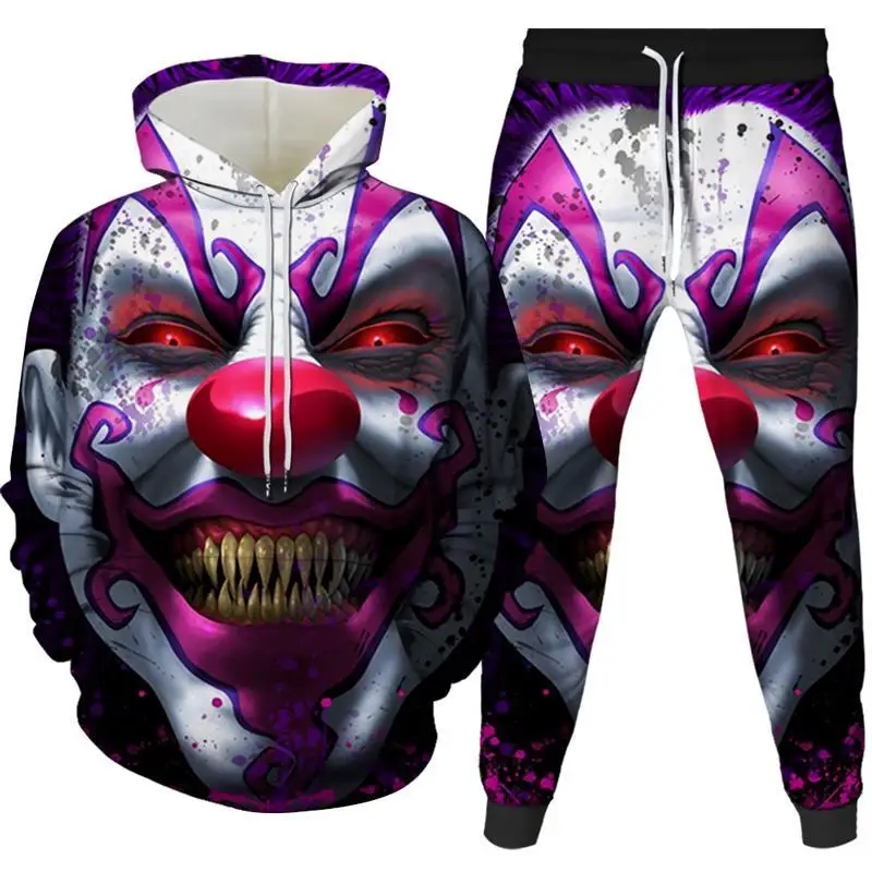 SHIYIKU Movie Chucky 3D Hoodies Brand Mens Fashion Joker Zipper Clown Jacket Hoody Hooded Sweatshirts Outerwear Plus Size Suit