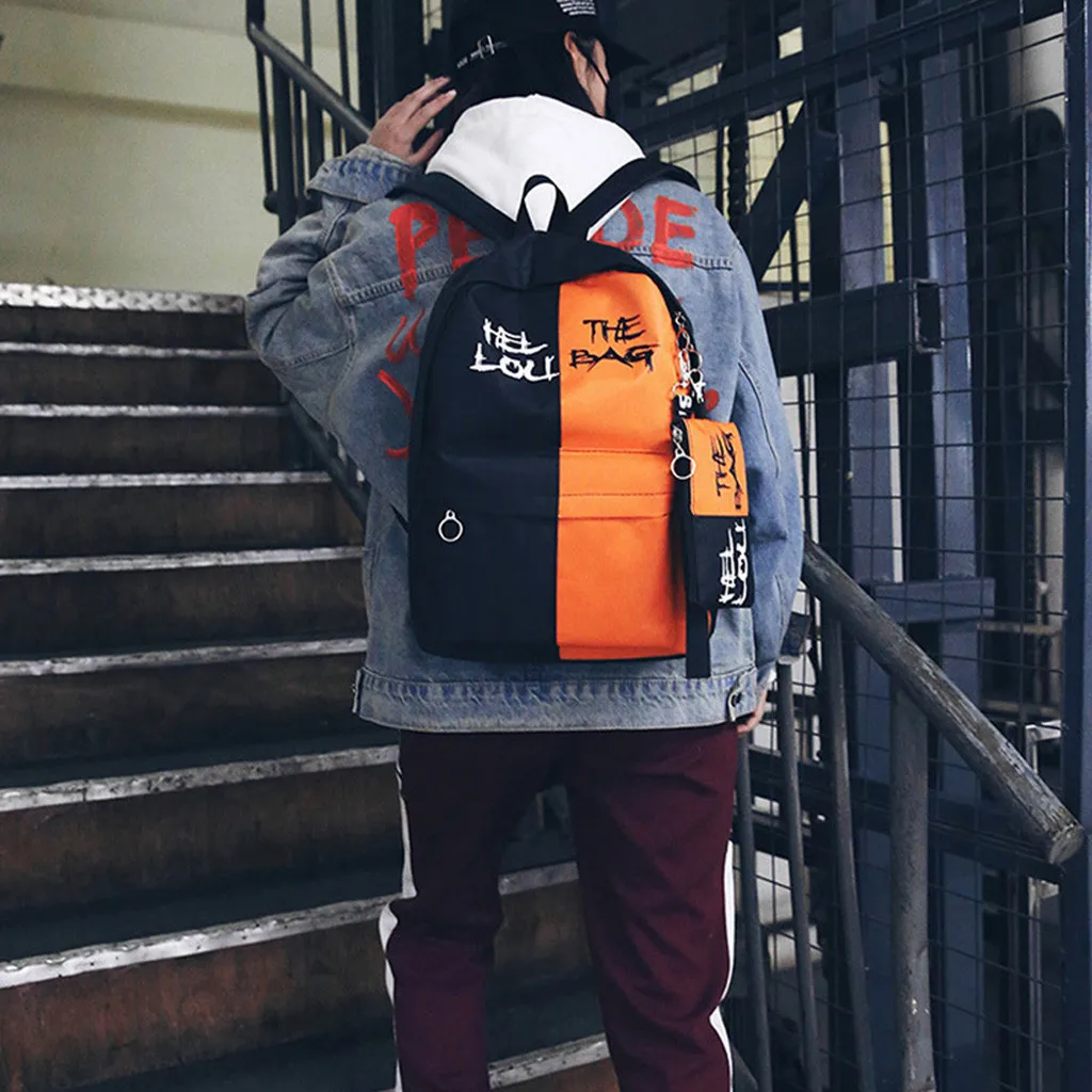 2019 Новая мода женщин большой емкости кампуса личности рюкзаки с пенал для