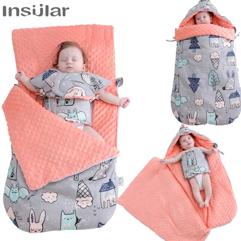 

Insular Brand Baby Blanket Thermal Soft Fleece Stroller Sleeping Bag for Newborn Bedding Set Swaddle Wrap Stroller Accessories