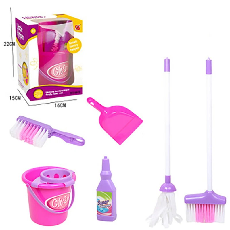 Набор мини инструментов для уборки детей Детская игровая метла ведро мытья