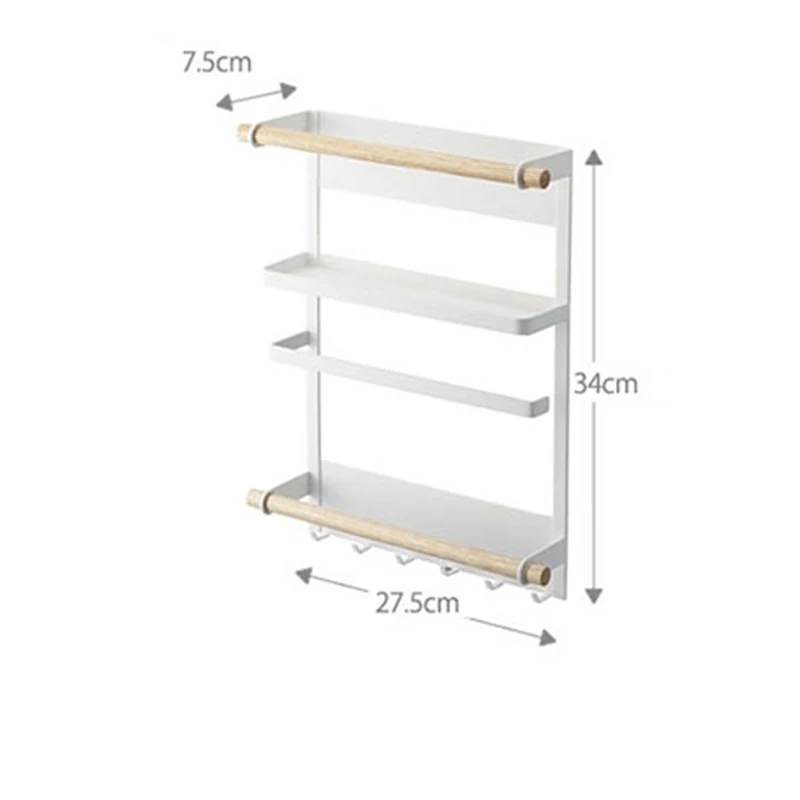 

Nordic Metal Iron Storage Shelf Magnet adsorption refrigerator Condiment bottles Sundries Storage Holders Organizer for Home