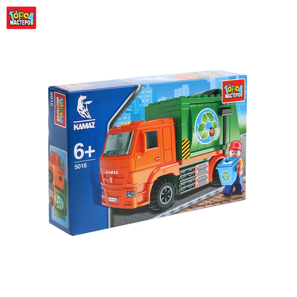 Конструктор Город мастеров КАМАЗ мусоровоз с фигуркой 130 деталей 243458 | Игрушки и
