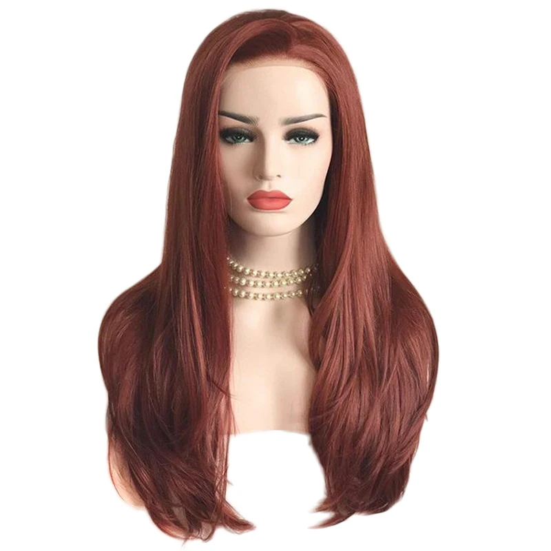 Charisma Auburn красный парик Натуральные Прямые волосы синтетические волосы на кружеве парик для женщин 150 плотность Безглютеновые парики для женщин
