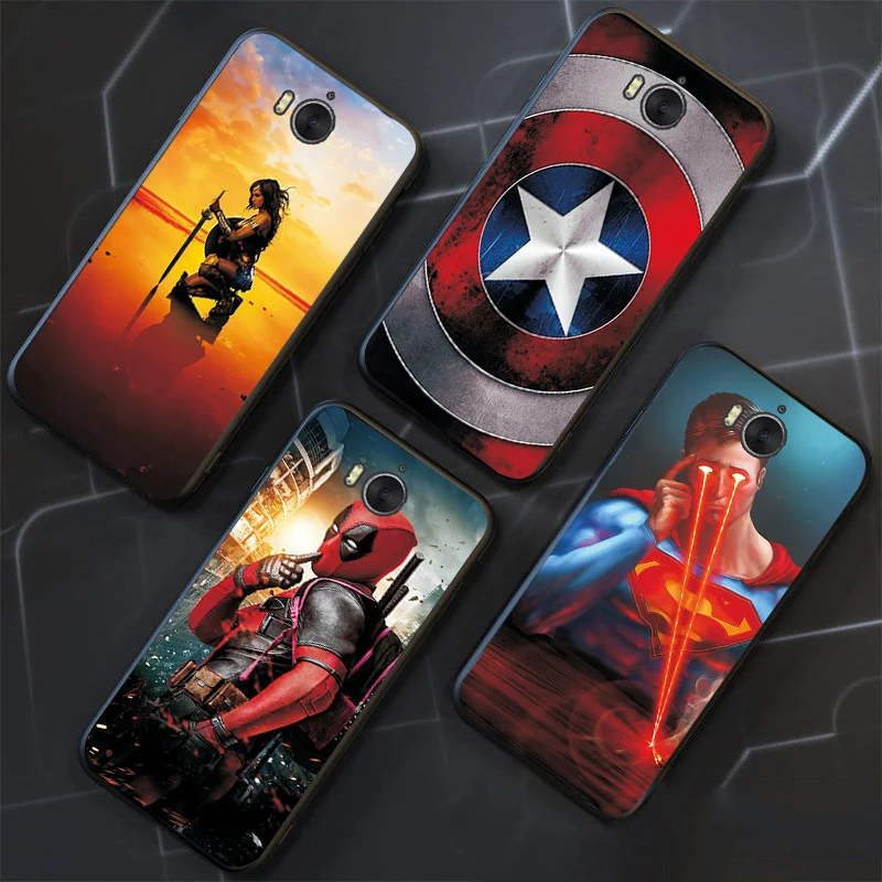 С принтами "Marvel", "Мстители", черный чехол ТПУ для huawei Y5 Y6 чехол КРЫШКА ДЛЯ huawei Y6 Y7 Y5 Prime чехол для телефона на Y9 Y6 Y7