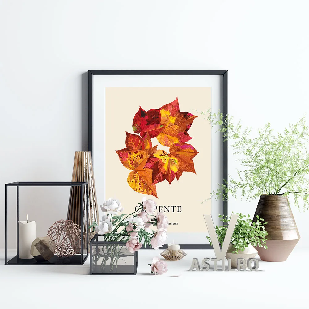 

Reijer Stolk Watercolor Plant Exhibition Museum Poster Carpente Illustration Canvas Painting Maple Leaf Print Wall Picture Decor