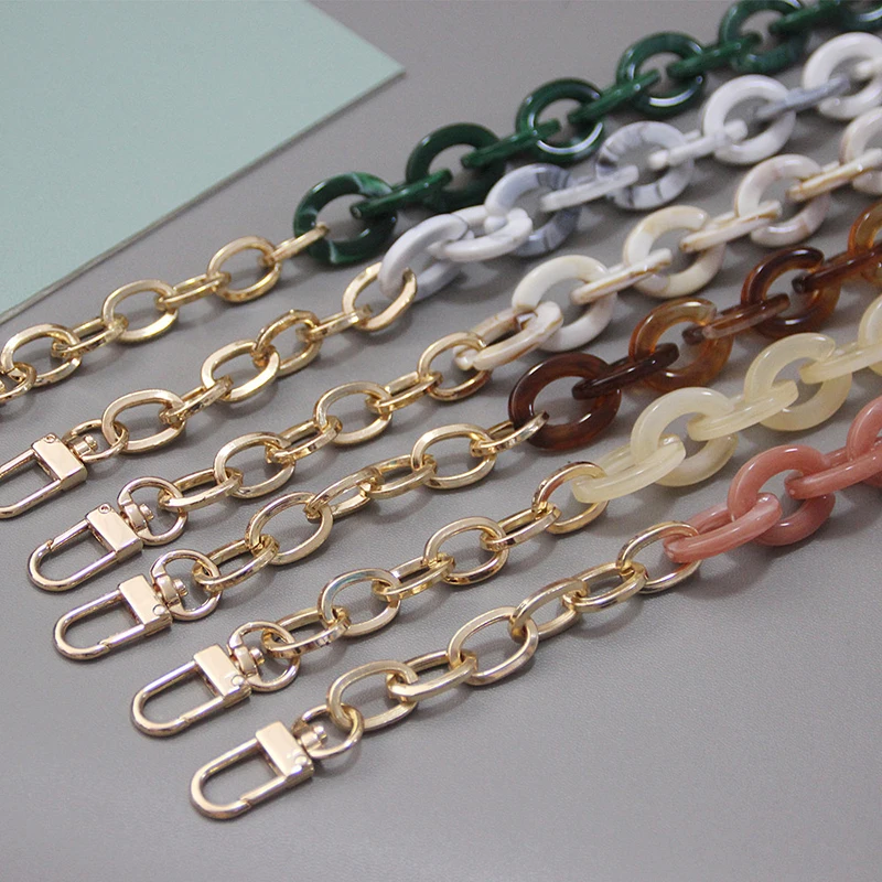 

2020 New Mix Color Metal Hand Chain 45cm 90cm Acrylic Bag Chain Clutch Chain Fashion Shoulder Clutch Chain Bag Accessories