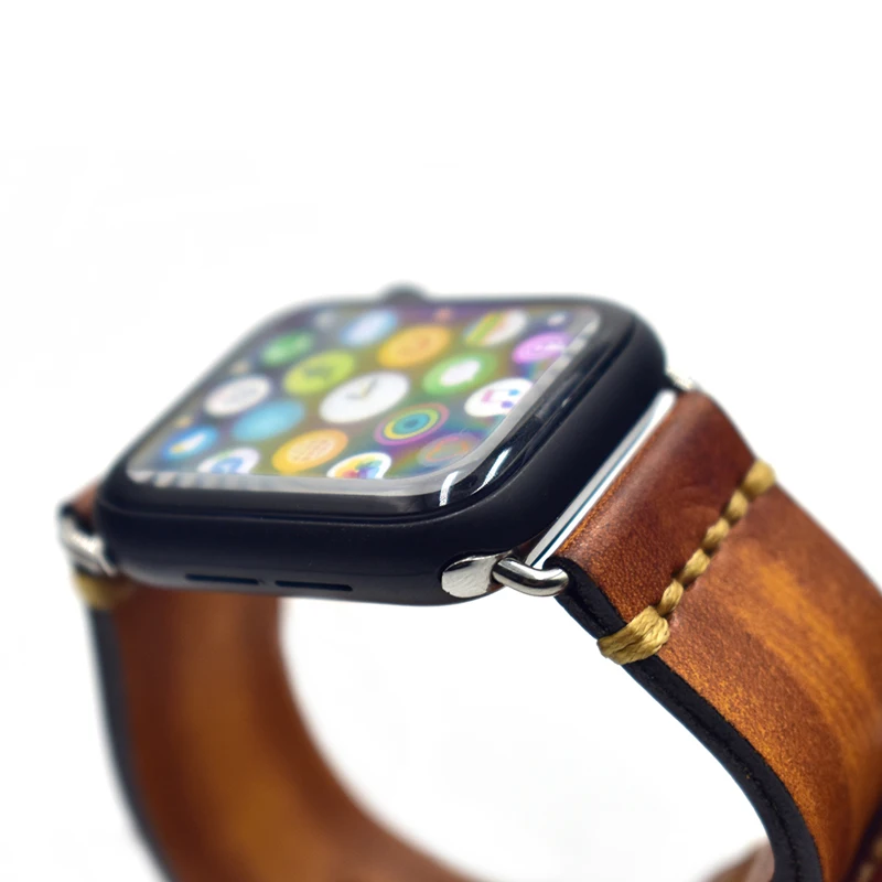 Onthelevel кожаный ремешок для Apple Watch 4 группа 42 мм 38 мм iWatch полосы 44 мм 40 мм двойной слой кожа Скрытая пряжка ремня# E