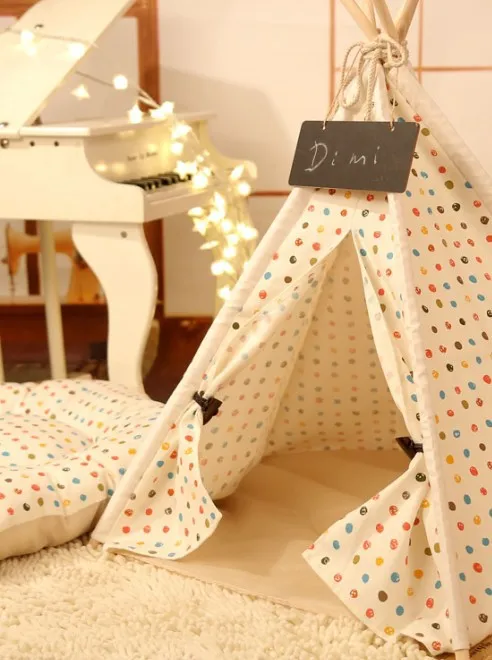 Новинка 2020 цветные палатки в горошек для собак моющаяся палатка щенков и кошек