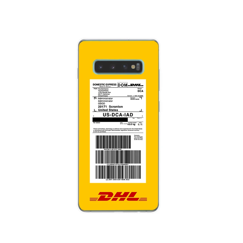 TPU Роскошный брендовый дизайнерский логотип dhl чехол для телефона для Samsung S6 Edge plus S7 S7edge S8 S8PLUS S9 S9PLUS S10 lite PLUS Мягкий из термопластика чехол - Цвет: TPU