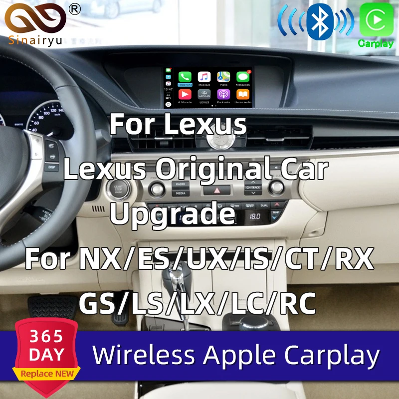 Sinairyu мультимедийный комплект для Lexus NX ES US iS CT RX GS LS LX LC RC 2014-2019 беспроводной Apple CarPlay