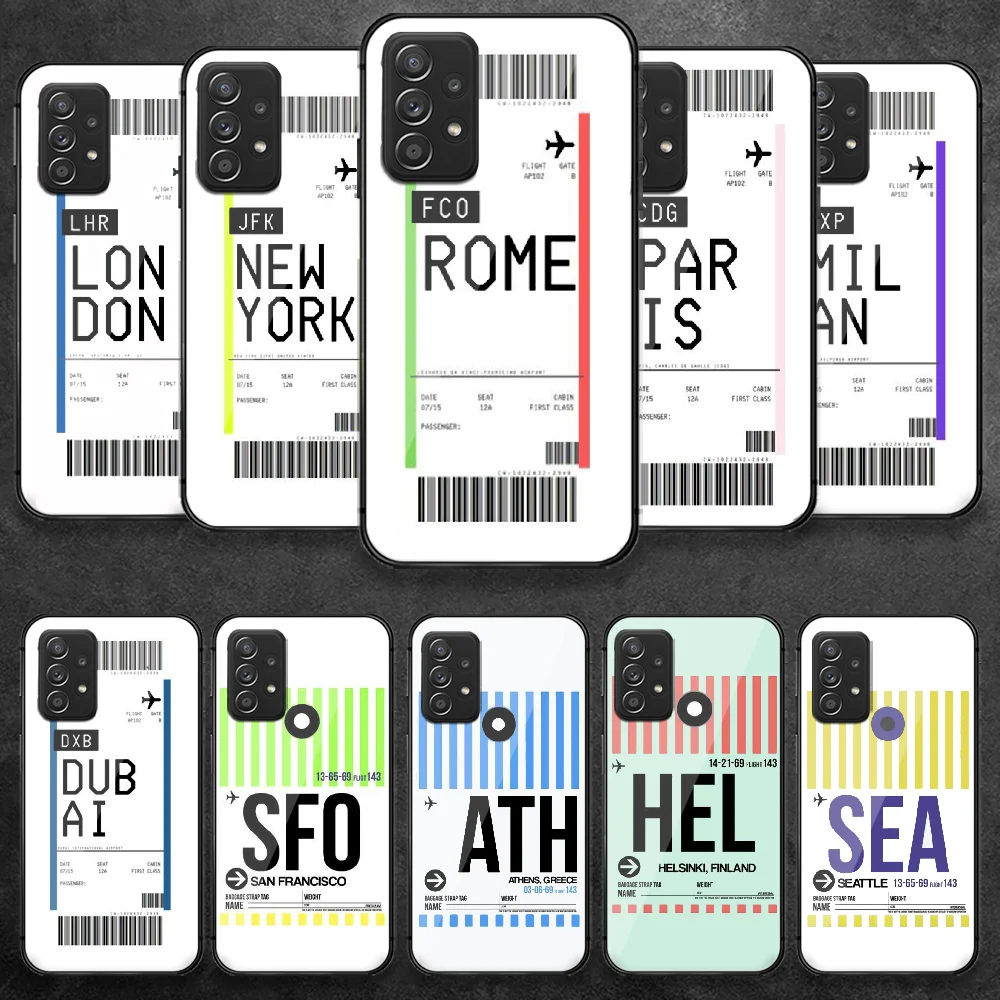 

Air Tickets Travel Country Tempered Glass Phone Case Cover For Samsung Galaxy A 10 12 20 E 21 30 32 50 40 51 52 70 71 72 S Etui