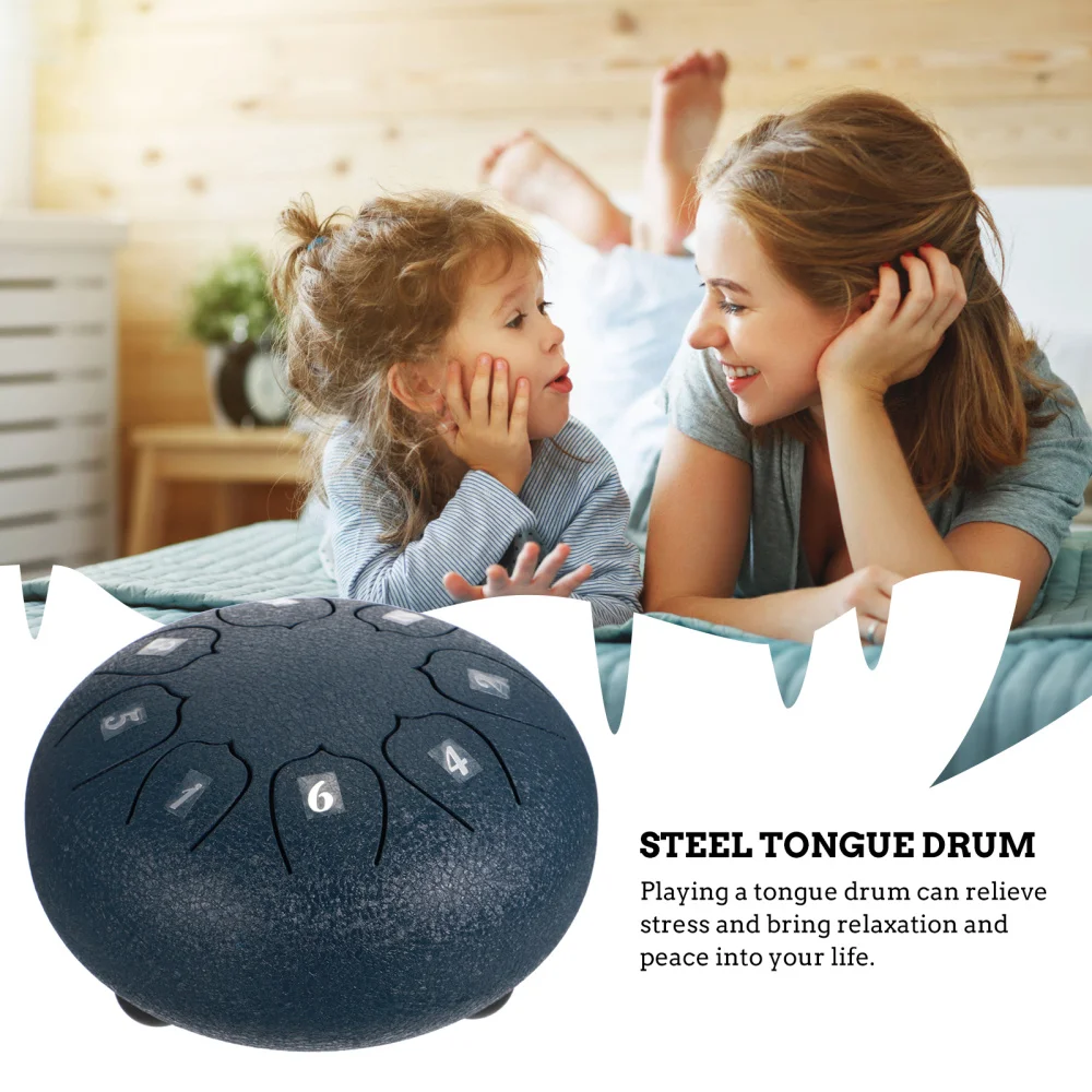 

1 Set Tongue Drum 6 inch 8 tone Drum Handheld Tank Drum Percussion Instrument