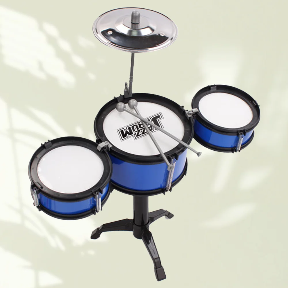 

1 Set of Kids Drum Set Simulation Percussion Instrument Children Drum Kit Blue