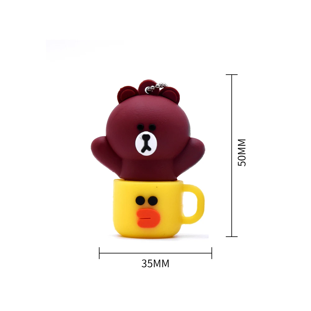 Мини микро USB 2 0 128MB 32GB 64GB мультфильм кролик и медведь фото палка флэш-накопитель