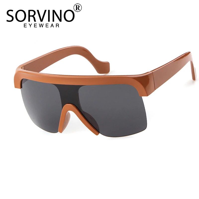 Солнцезащитные очки-авиаторы SORVINO большие зеркальные без оправы в стиле ретро P331