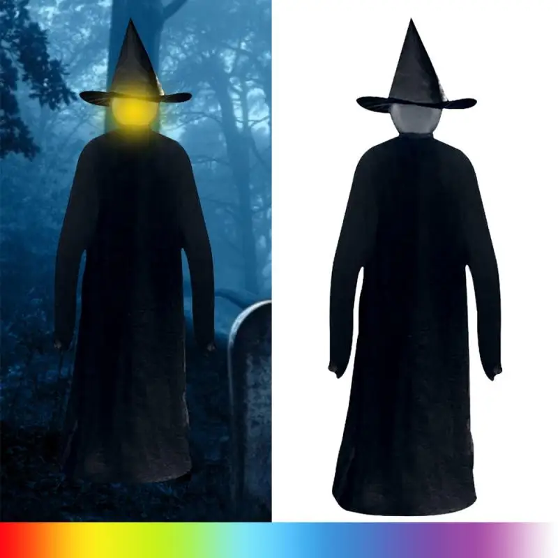 1 Pc Halloween Flying Wizard Cloak Decoration RGB LED Glow Festival Horror Sound Party Atmosphere Ghost Props Home Garden Decor |