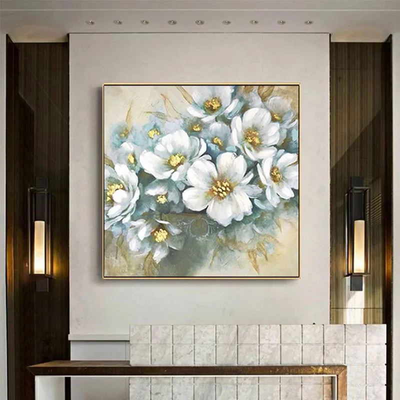 

100% Hand Painted Abstract Flower Art Oil Painting On Canvas Wall Art Frameless Picture Decoration For Live Room Home Decor Gift